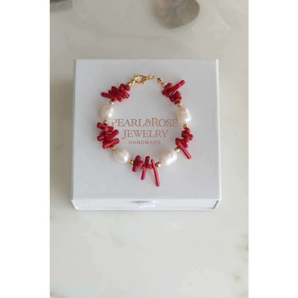 REAL PEARL AND CORAL NO:1 BRACELET