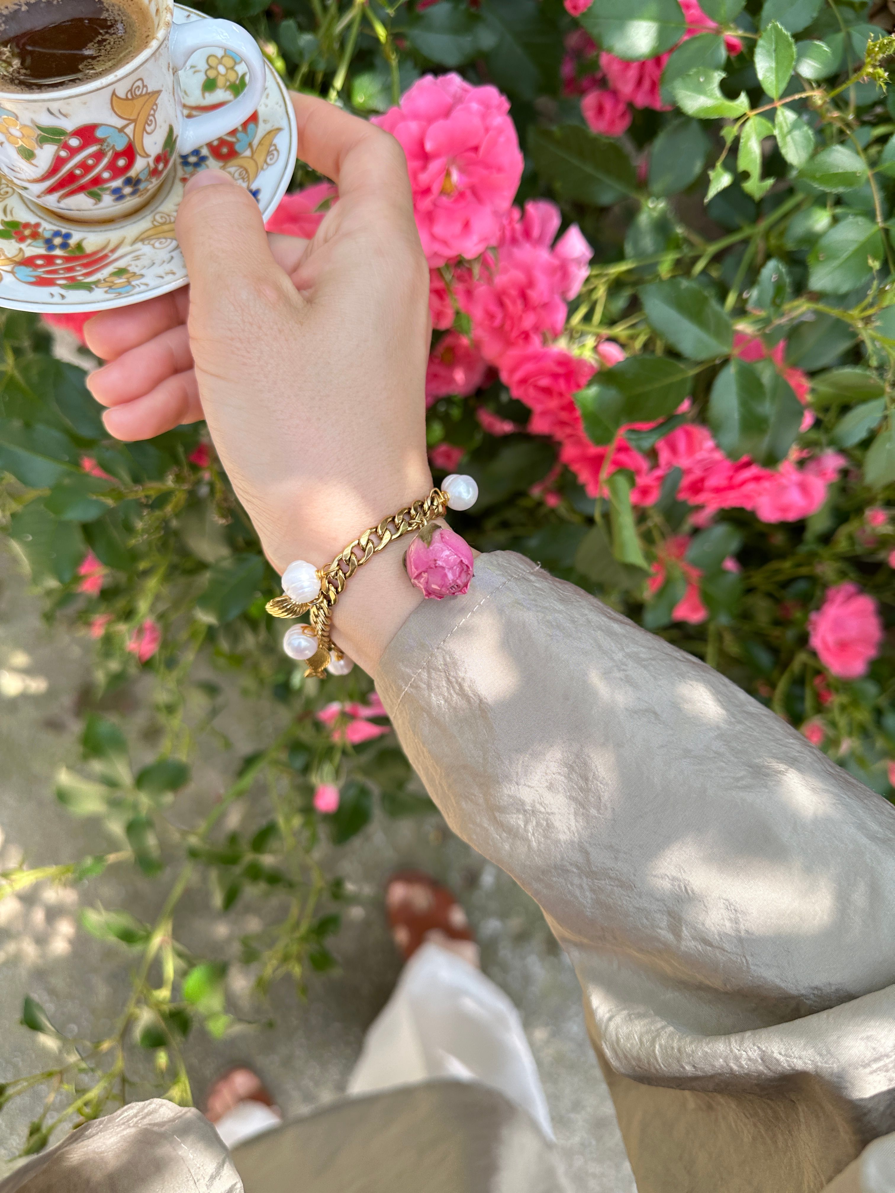 VİCTORİA ROSE CHANEL GERÇEK İNCİ BİLEKLİK