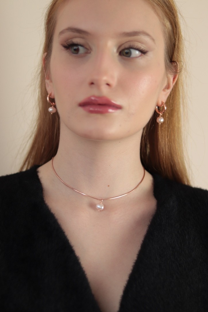 POWDER ANGELINA ROSE SILVER CHAIN ​​NECKLACE