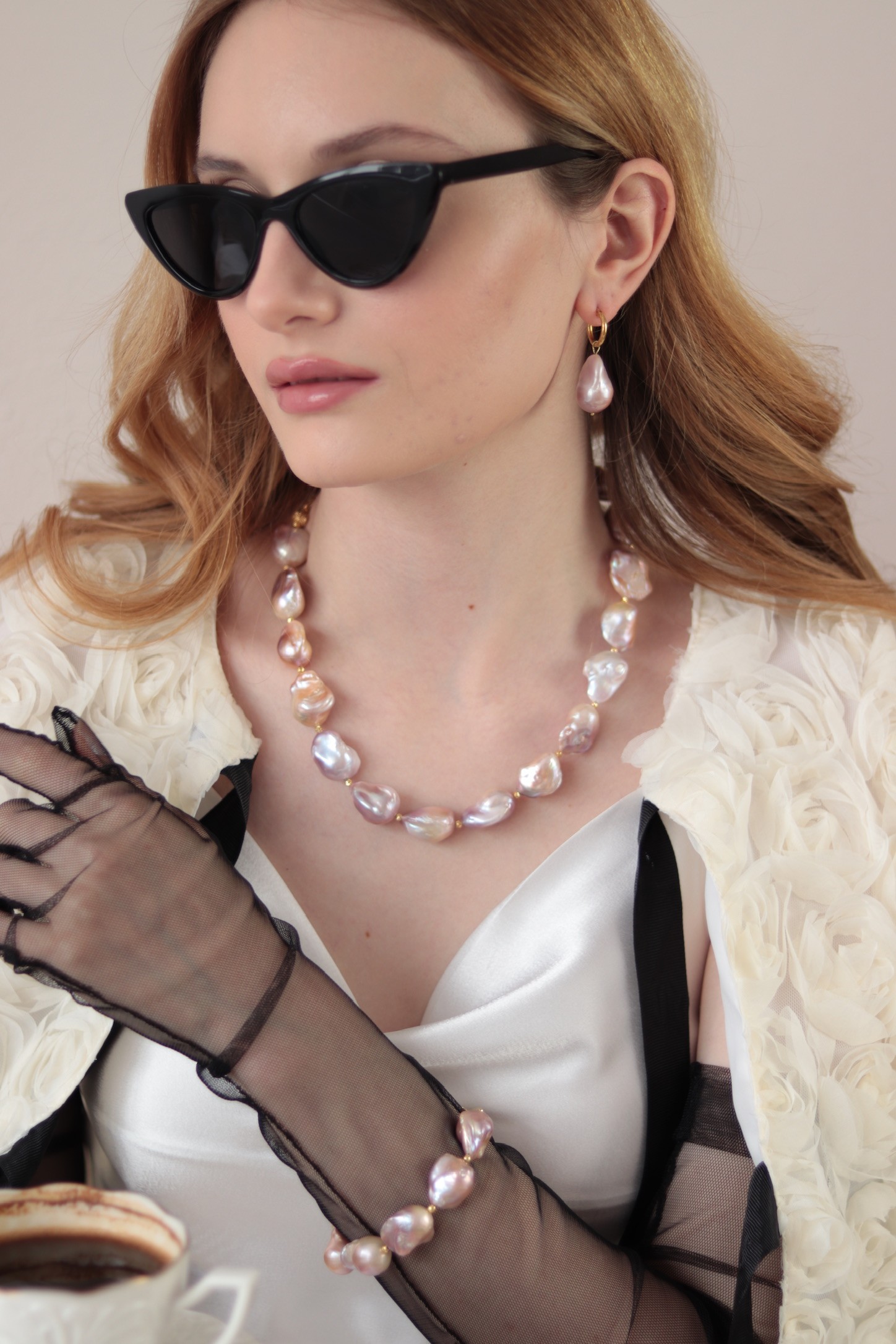 PINK JEWELERY BAROQUE REAL PEARL NECKLACE