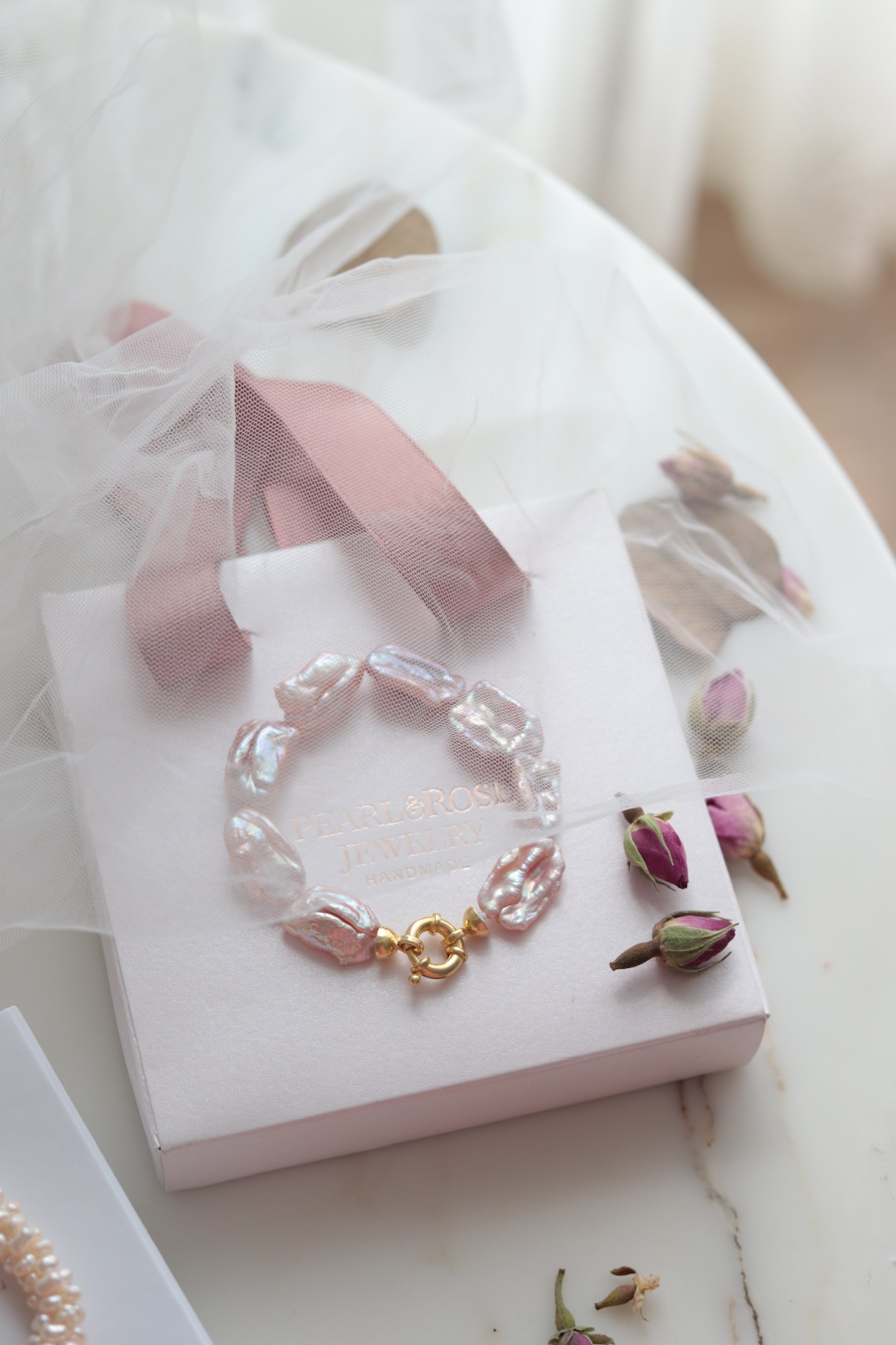 PINK MERRY NO:1 SILVER REAL PEARL BRACELET