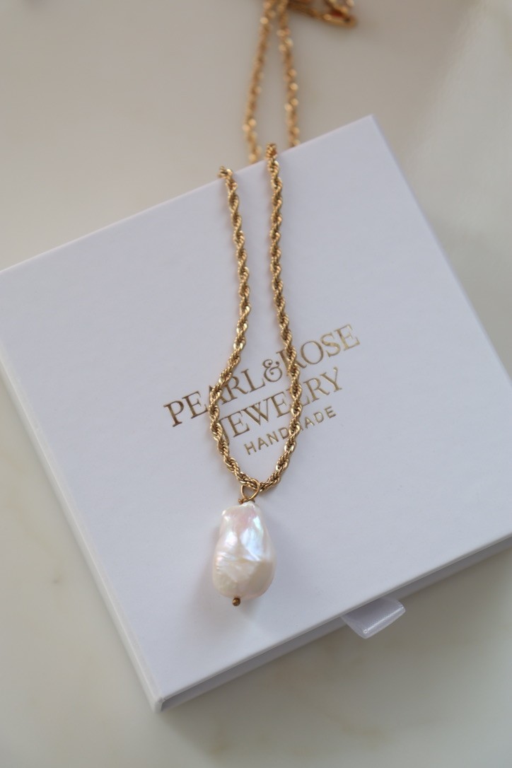 BURGU REAL PEARL STEEL NECKLACE