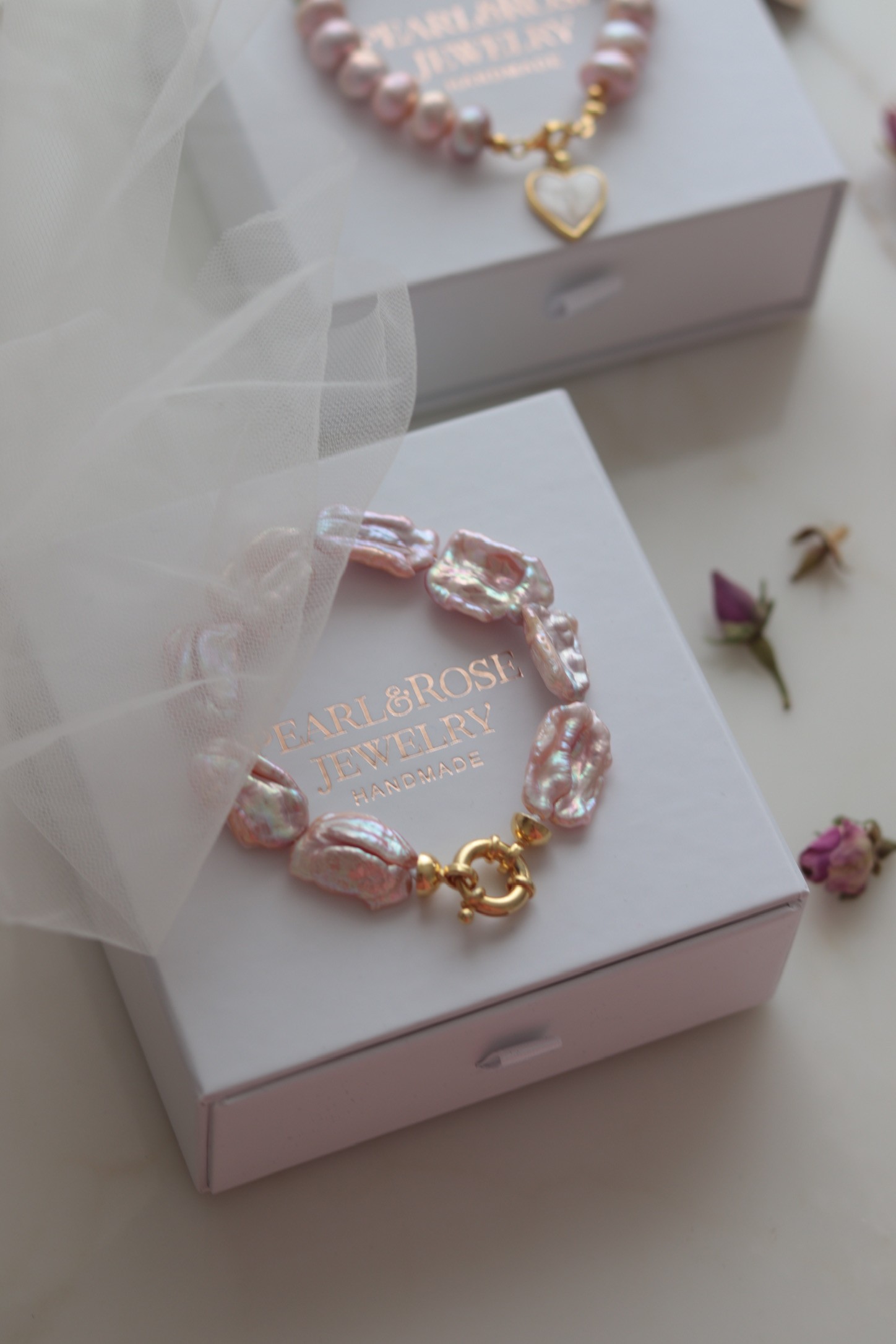 PINK MERRY NO:1 SILVER REAL PEARL BRACELET