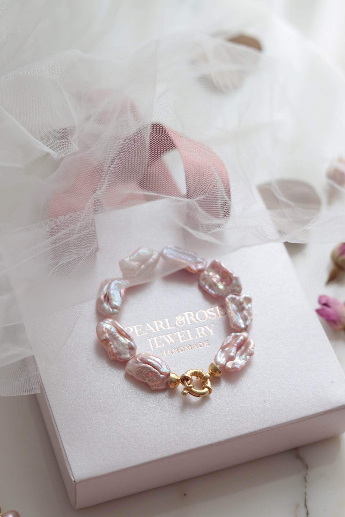 PINK MERRY NO:1 SILVER REAL PEARL BRACELET