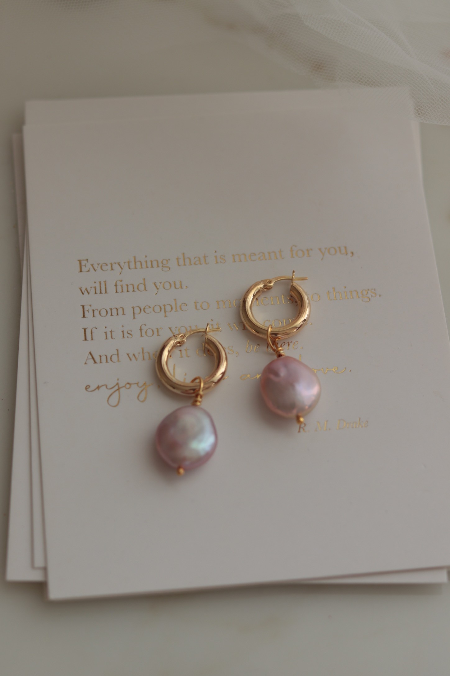 PINK BELLA PREMIUM REAL PEARL SILVER EARRINGS