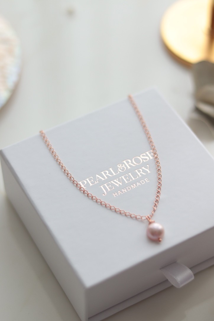 ROSE SILVER PERLA REAL PEARL NECKLACE