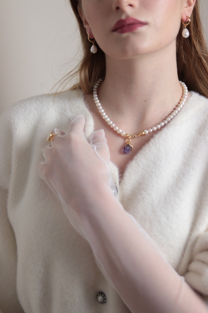 ROYAL AMETHYST REAL PEARL NECKLACE