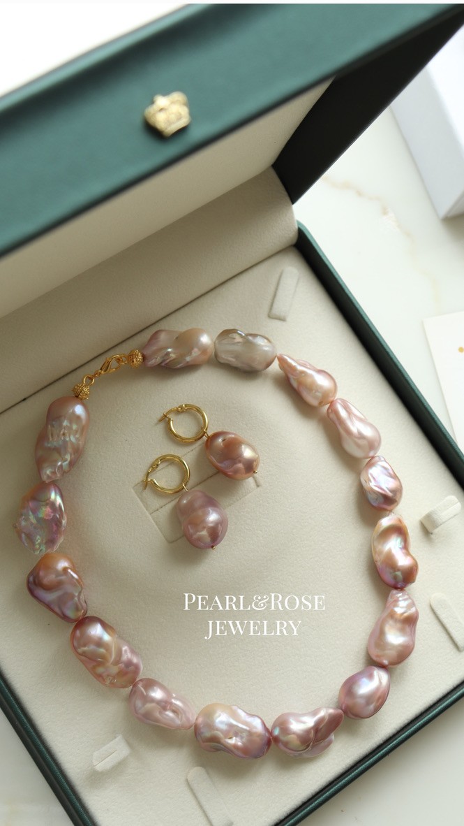 PINK JEWELERY BAROQUE REAL PEARL NECKLACE