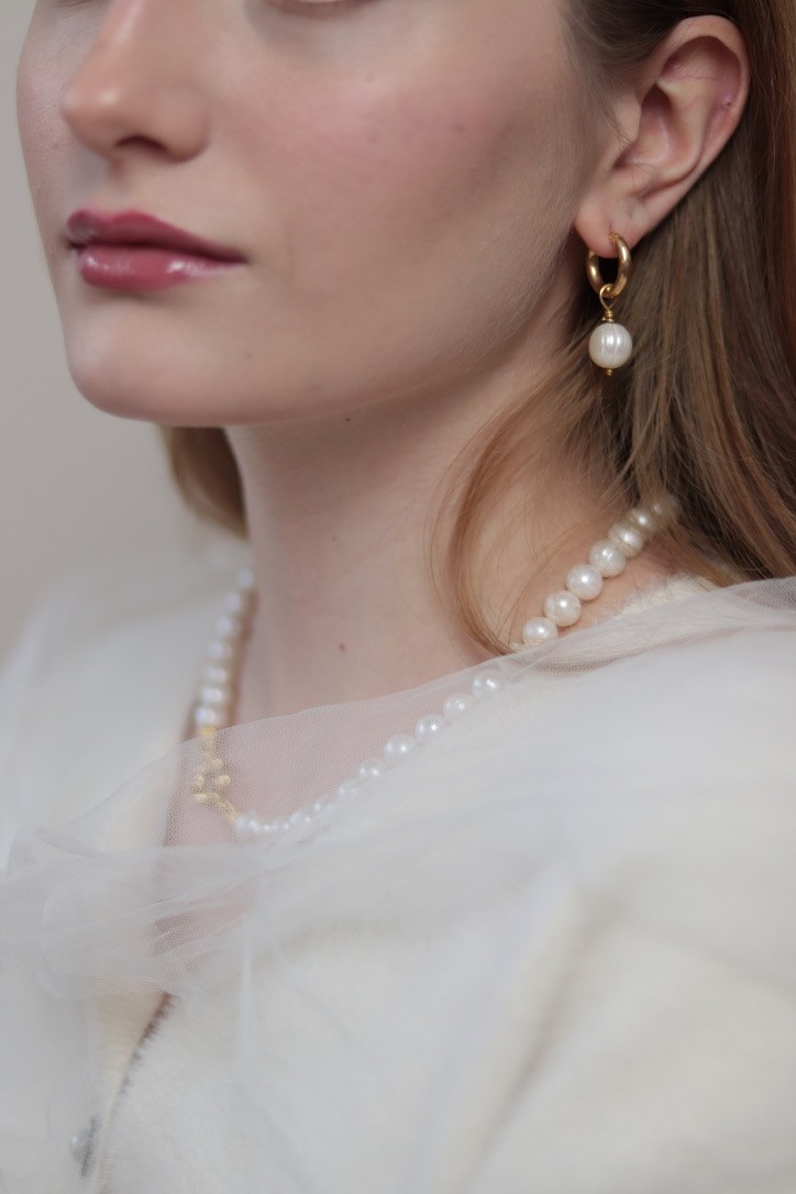 EMILIA REAL PEARL SILVER EARRINGS