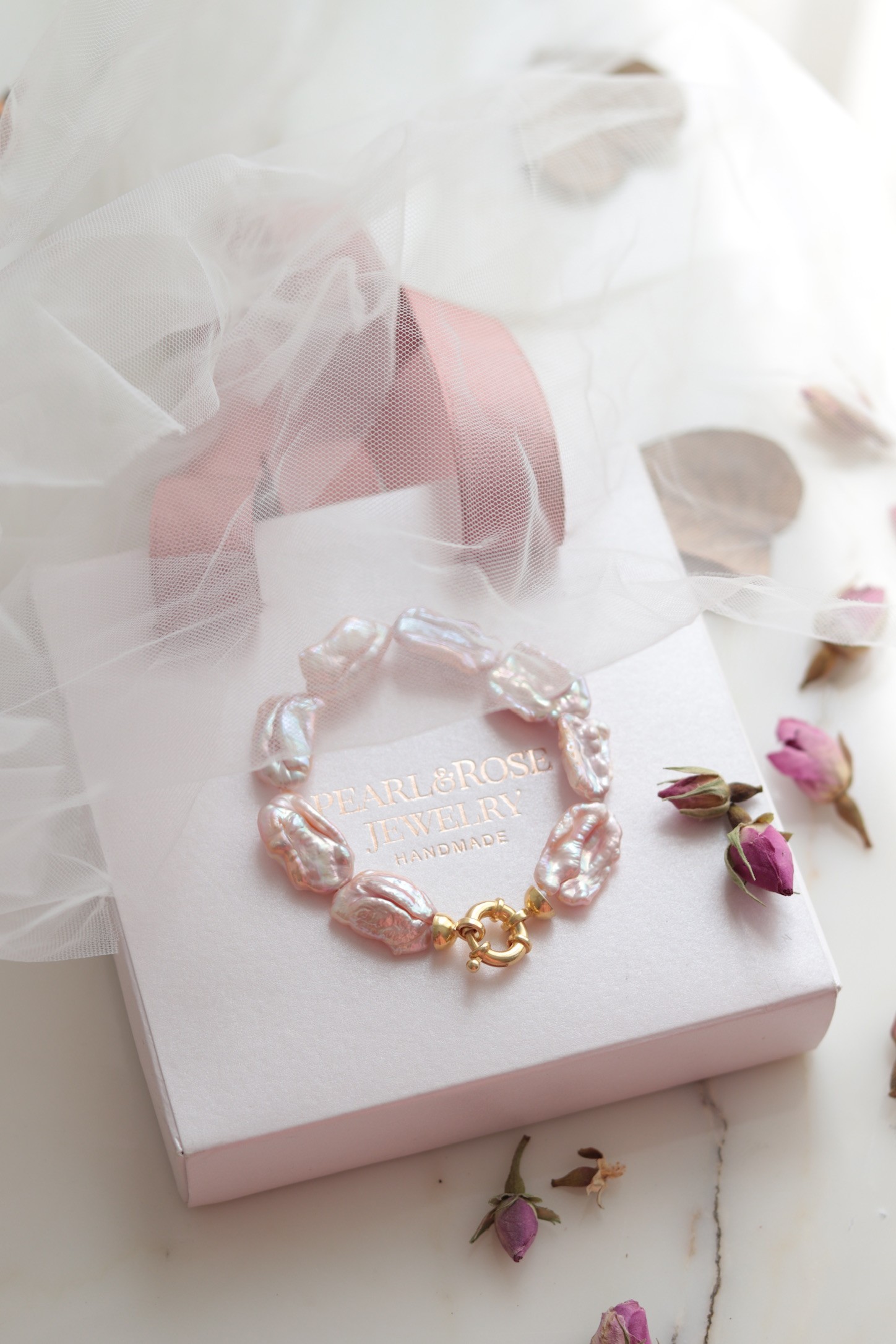 PINK MERRY NO:1 SILVER REAL PEARL BRACELET