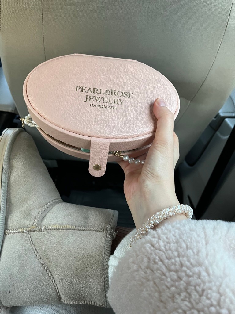 OVAL PINK JEWELRY TRAVEL BAG