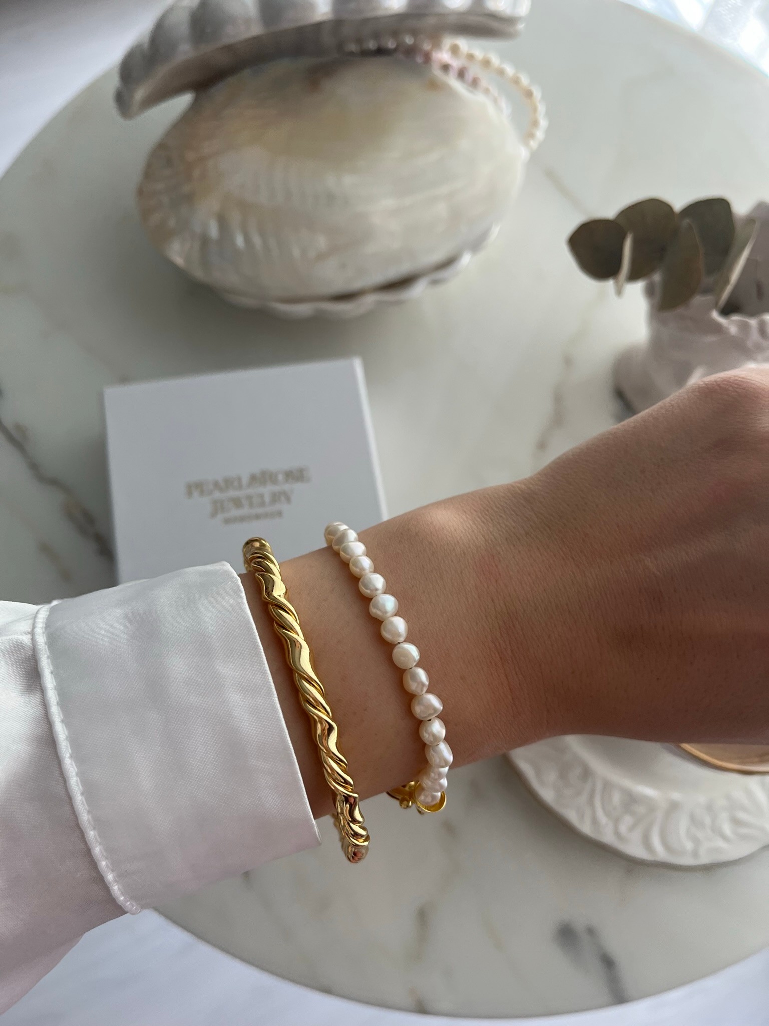 VIENNA SILVER REAL PEARL BRACELET