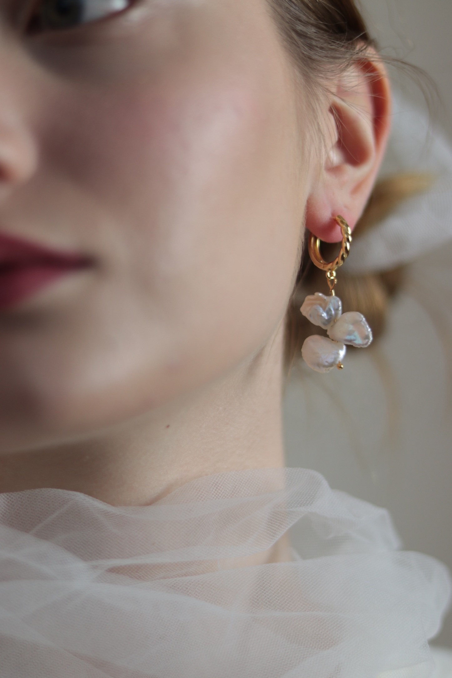 BRIDE NO:1 REAL PEARL EARRINGS