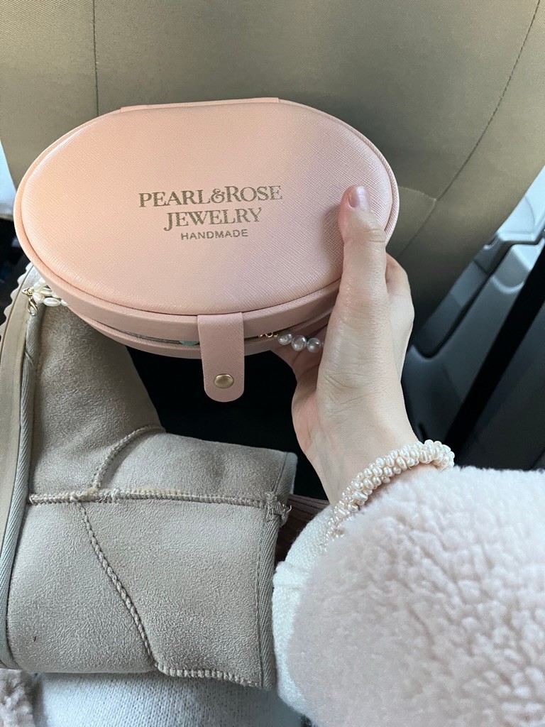 OVAL PINK JEWELRY TRAVEL BAG