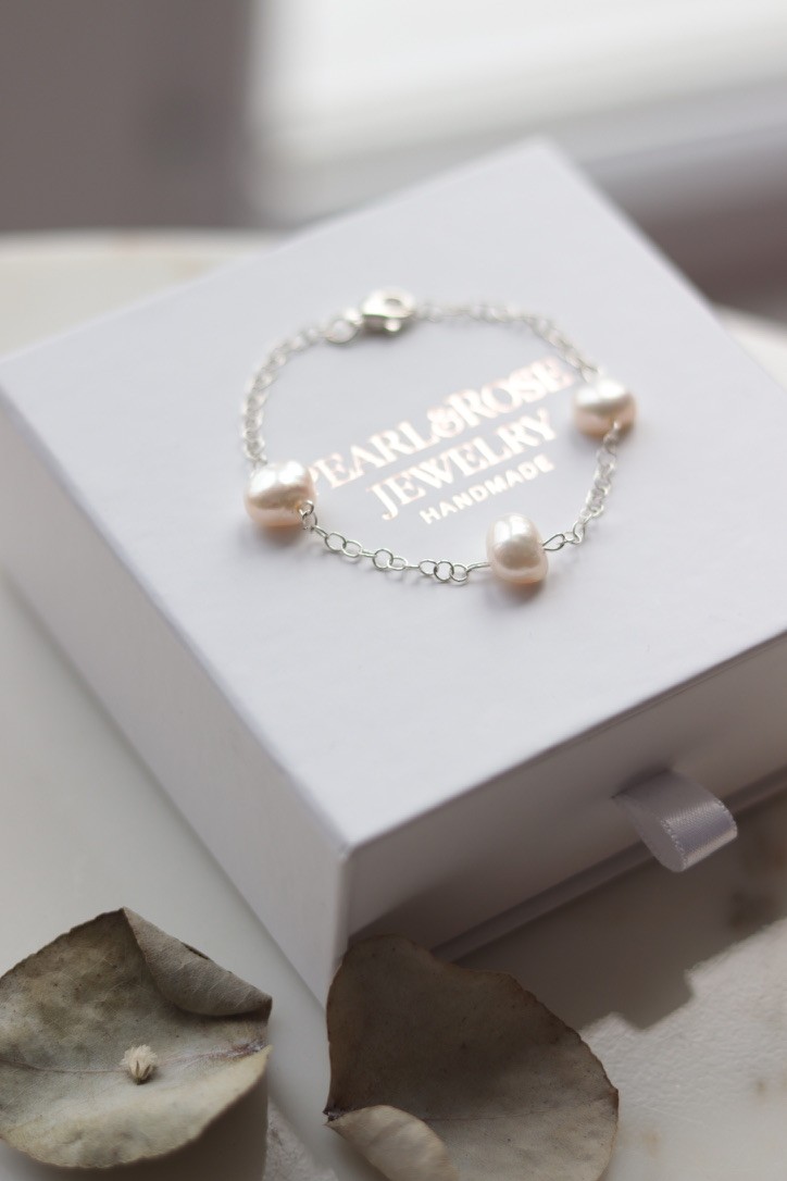 MELINA SILVER REAL PEARL BRACELET