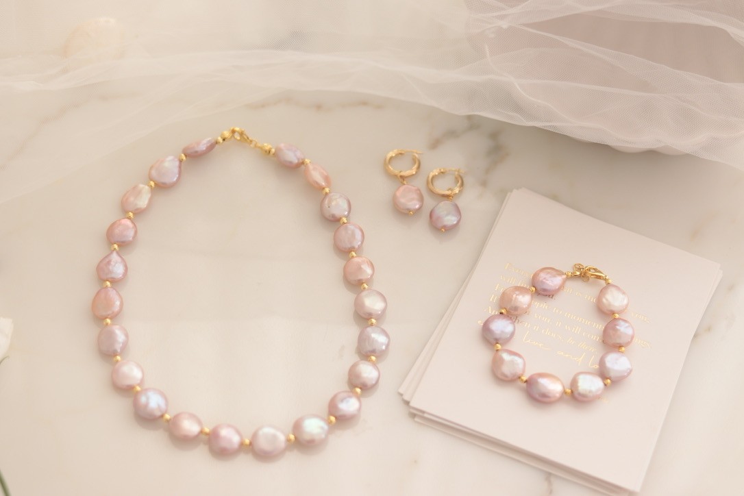 PINK BELLA PREMIUM REAL PEARL SET OF 3