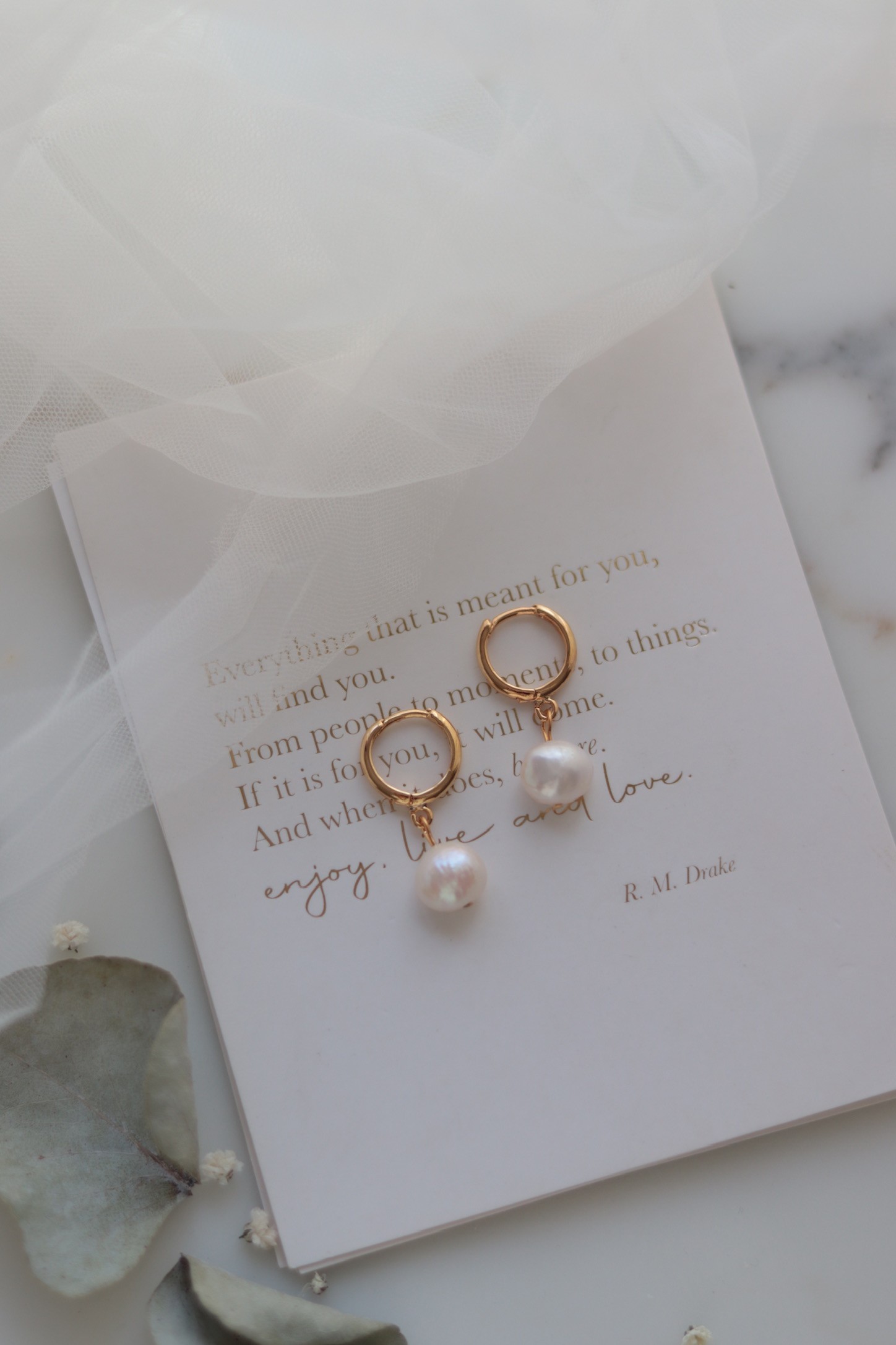 DIANA REAL PEARL EARRINGS