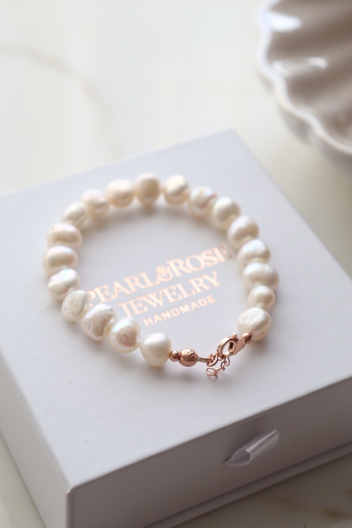 POWDER ANGELINA SILVER REAL PEARL BRACELET