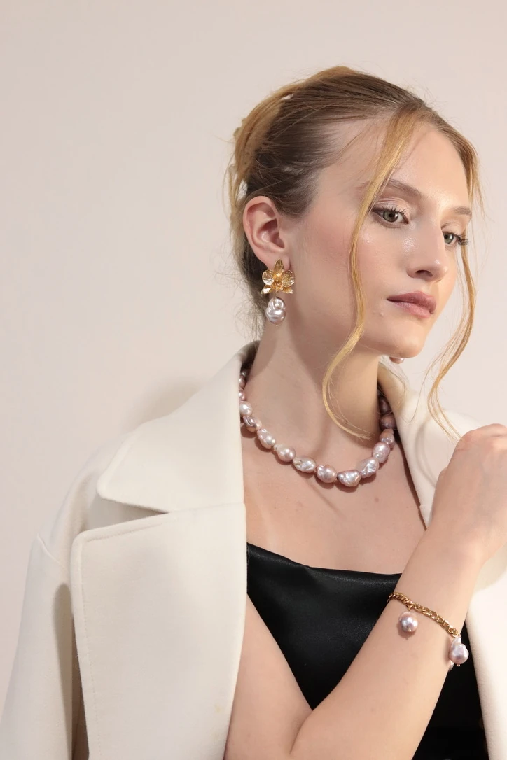 PEMBE BAROK GERÇEK İNCİ 2Lİ SET