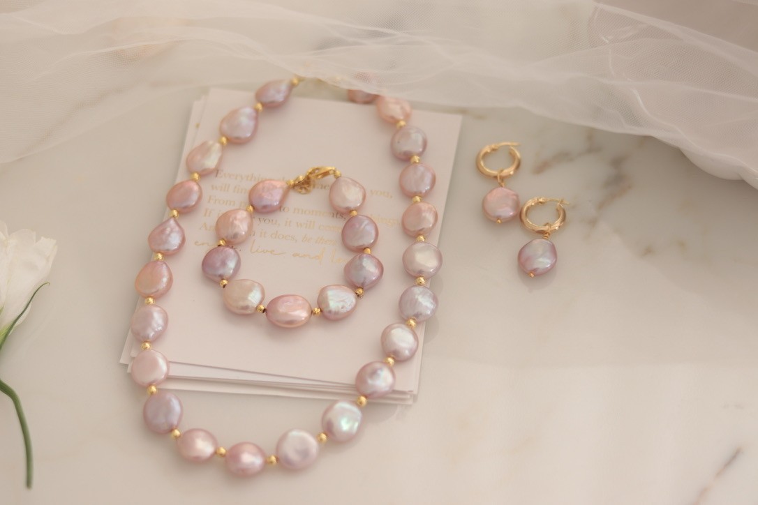 PINK BELLA PREMIUM REAL PEARL SET OF 3