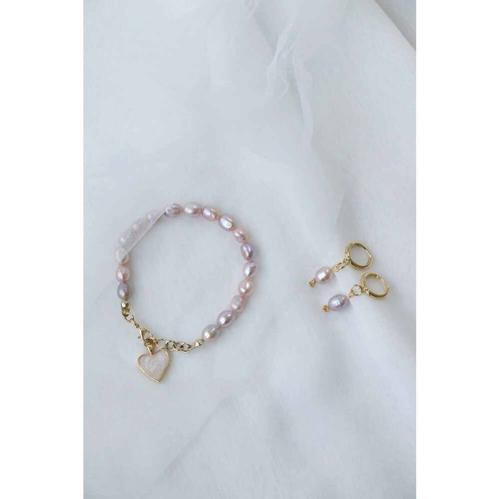 PINK REAL PEARL MOTHER BABY SET OF 3