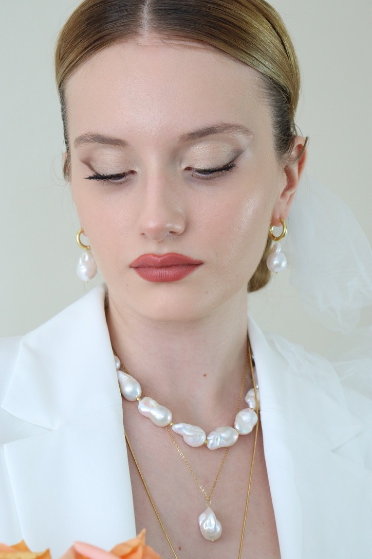 BAROQUE REAL PEARL SILVER EARRINGS