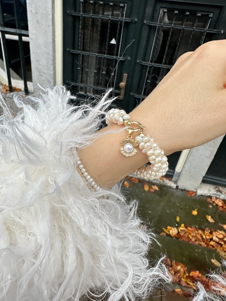 SARMAŞIK GERÇEK İNCİ BİLEKLİK - Shine oyster ile