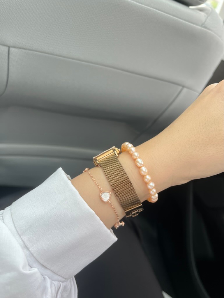 SALMON NAIF REAL PEARL BRACELET