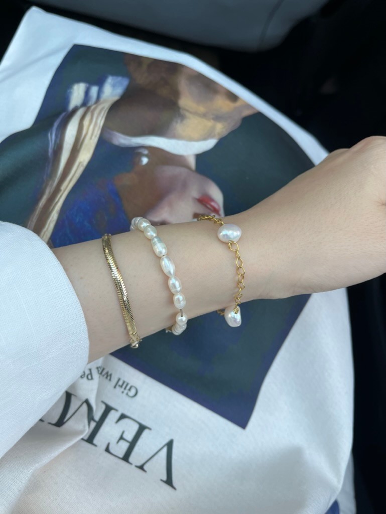 MELINA REAL PEARL SILVER BRACELET