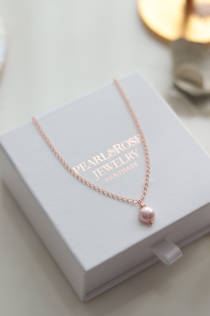 ROSE SILVER PERLA REAL PEARL NECKLACE