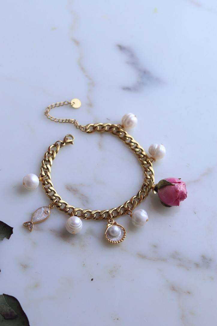 VİCTORİA ROSE CHANEL GERÇEK İNCİ BİLEKLİK