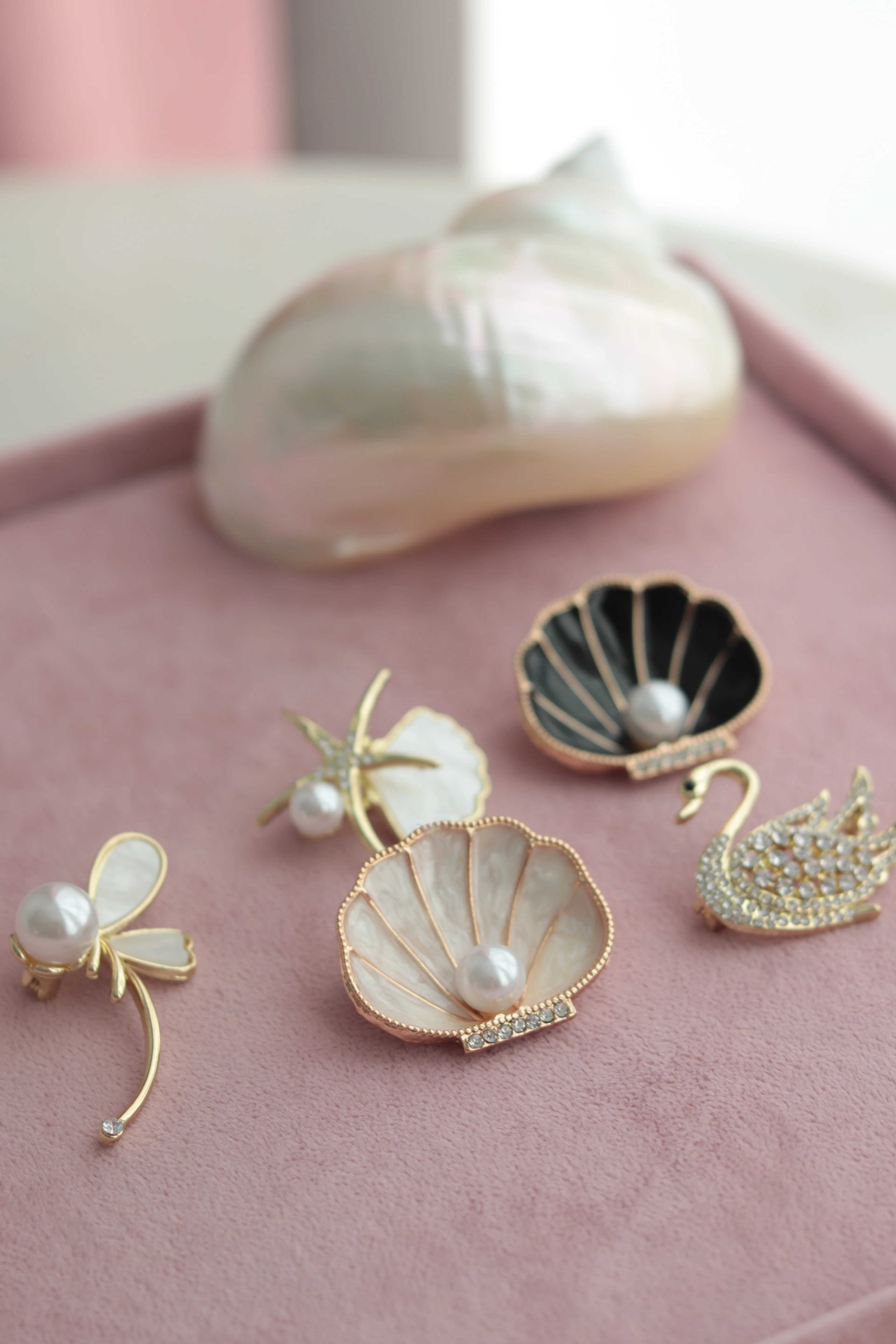 VELVET SEDEF BROŞ SERİSİ - DENİZ YILDIZI