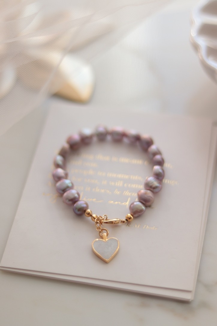 PINK LILAC REAL PEARL BRACELET