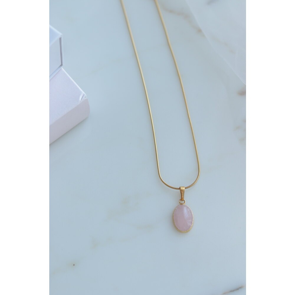 PINK QUARTZ SILVER NECKLACE