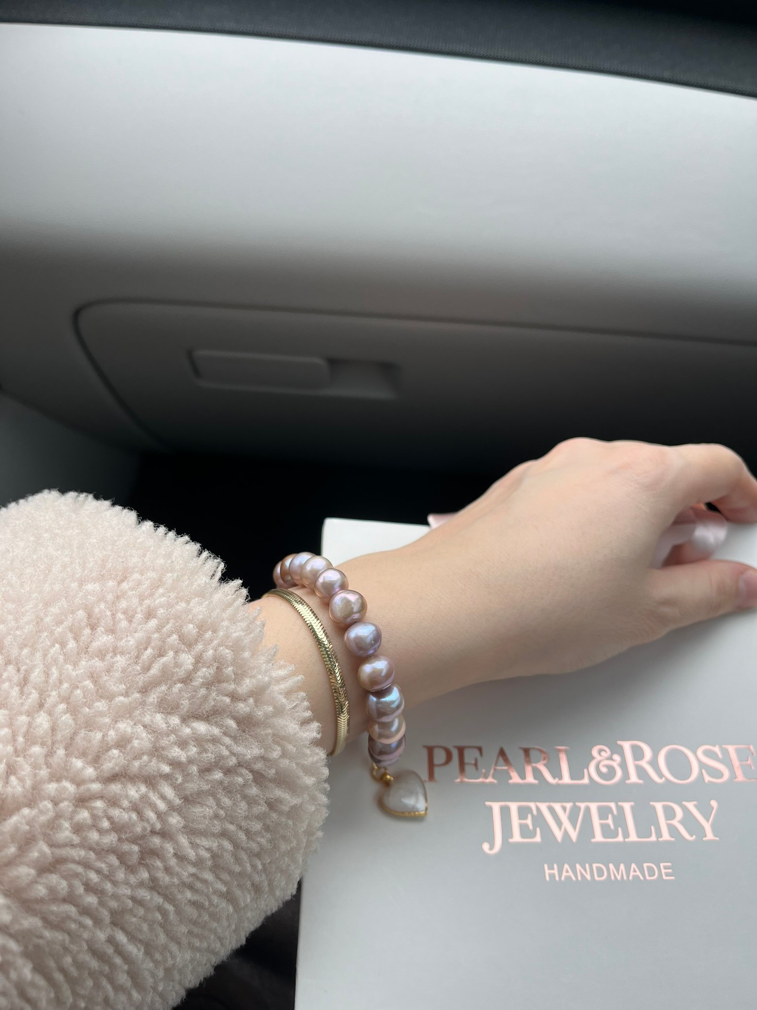 PINK & LILAC ANGELİNA REAL PEARL BRACELET