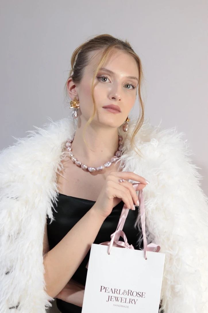 PEMBE BAROK GERÇEK İNCİ 2Lİ SET