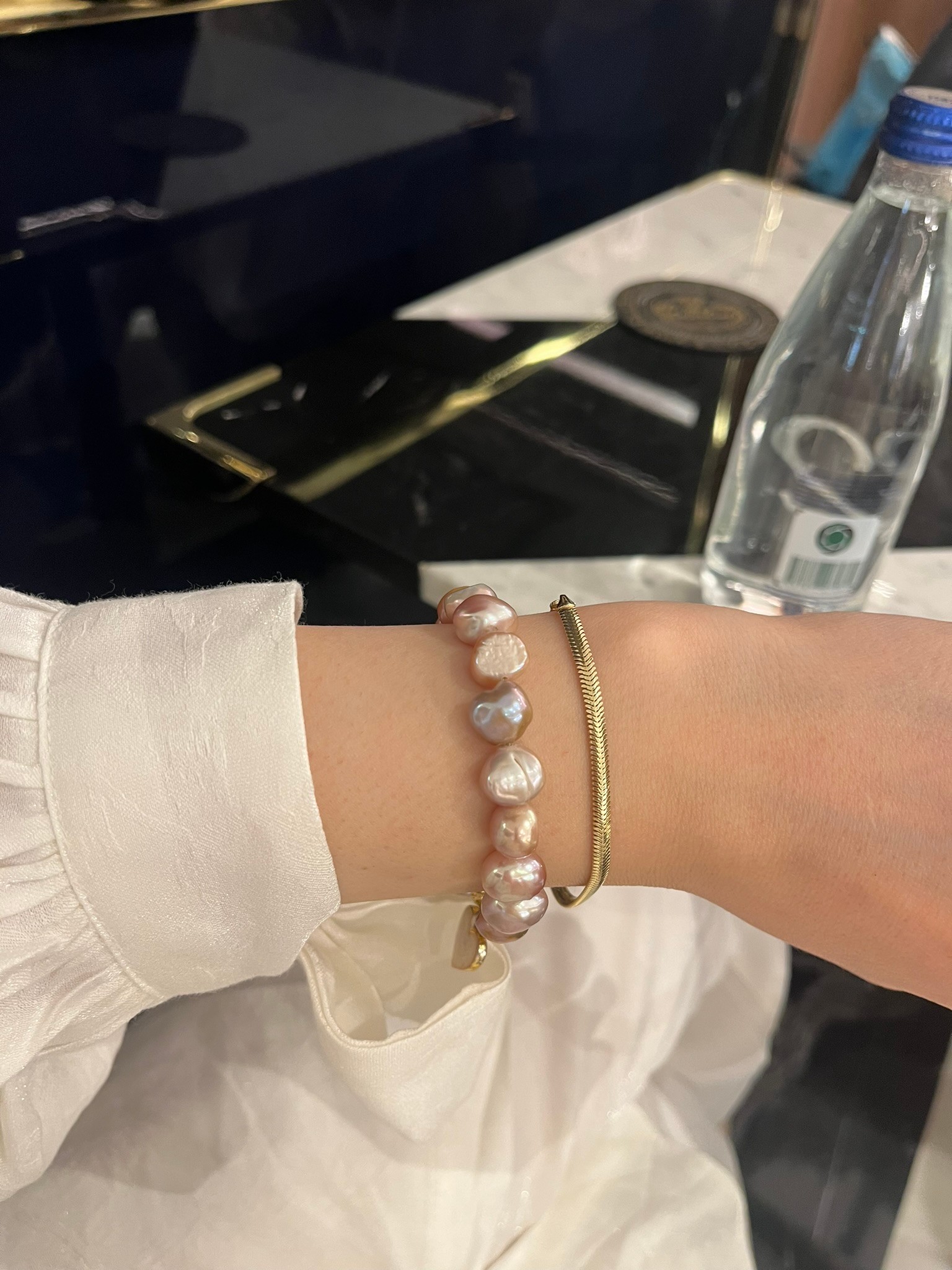 PINK AND LILAC REAL PEARL BRACELET