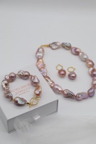 PINK JEWELERY BAROQUE REAL PEARL NECKLACE