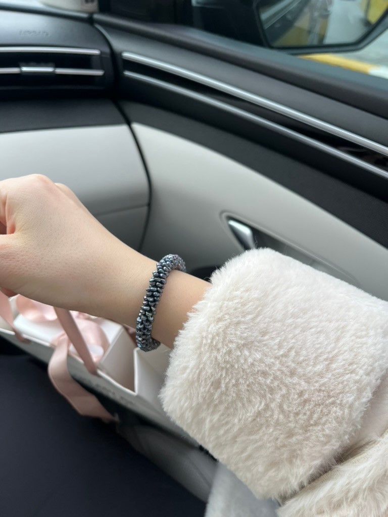 BLACK IVY REAL PEARL SILVER BRACELET