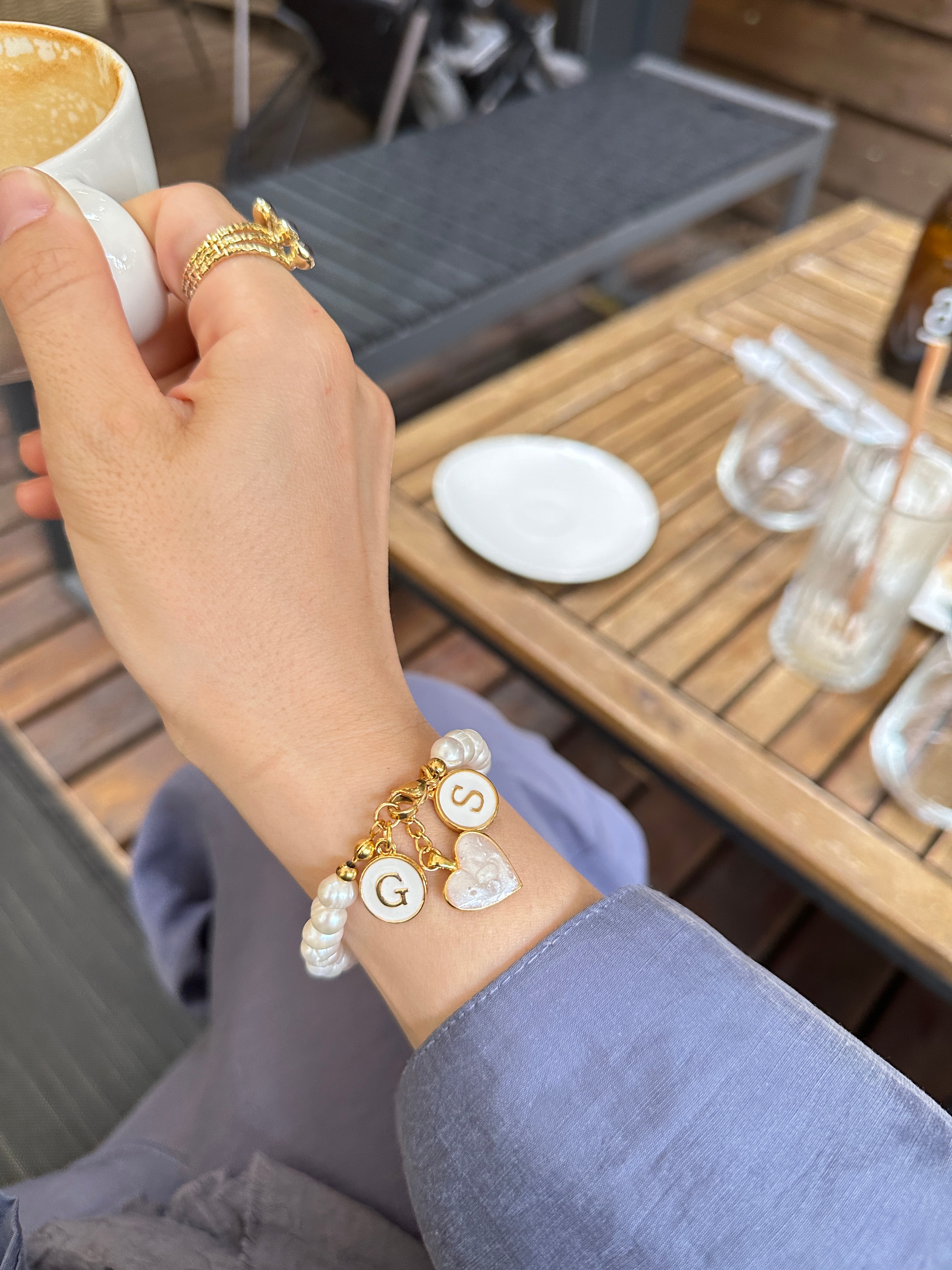 ALFABET JULİA GERÇEK İNCİ BİLEKLİK