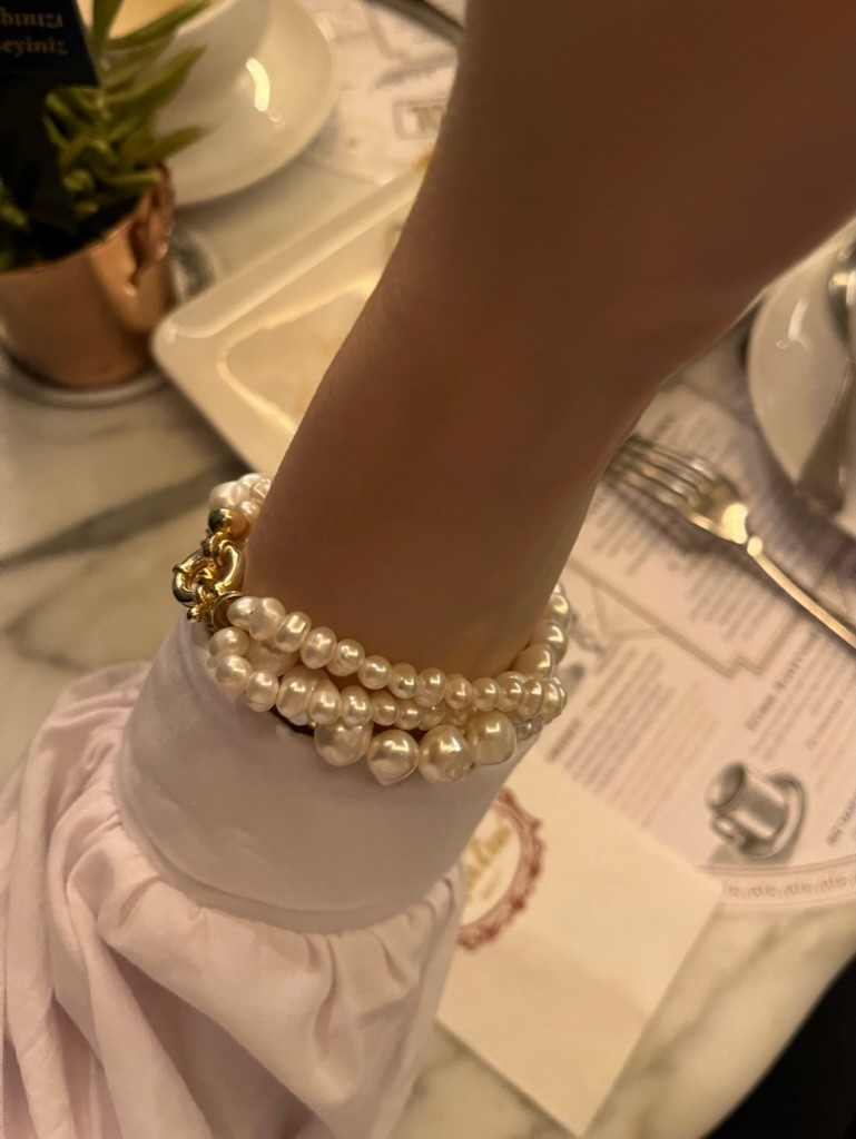 LADY DIANA REAL PEARL SILVER BRACELET