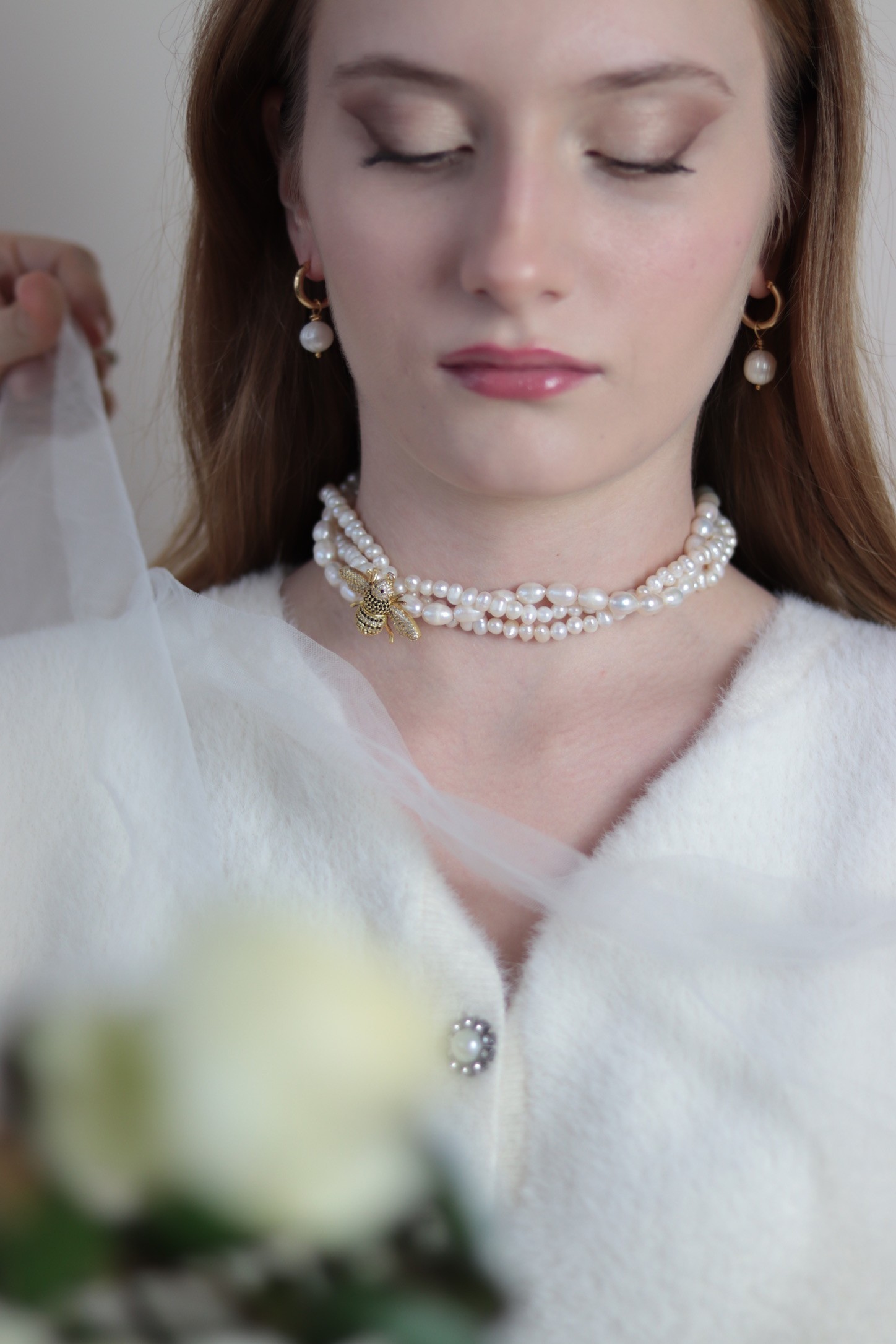 BEE ROZA REAL PEARL NECKLACE