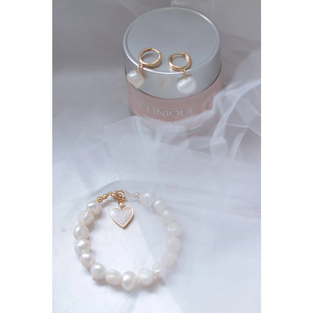 BEYAZ DİANA REAL PEARL BRACELET