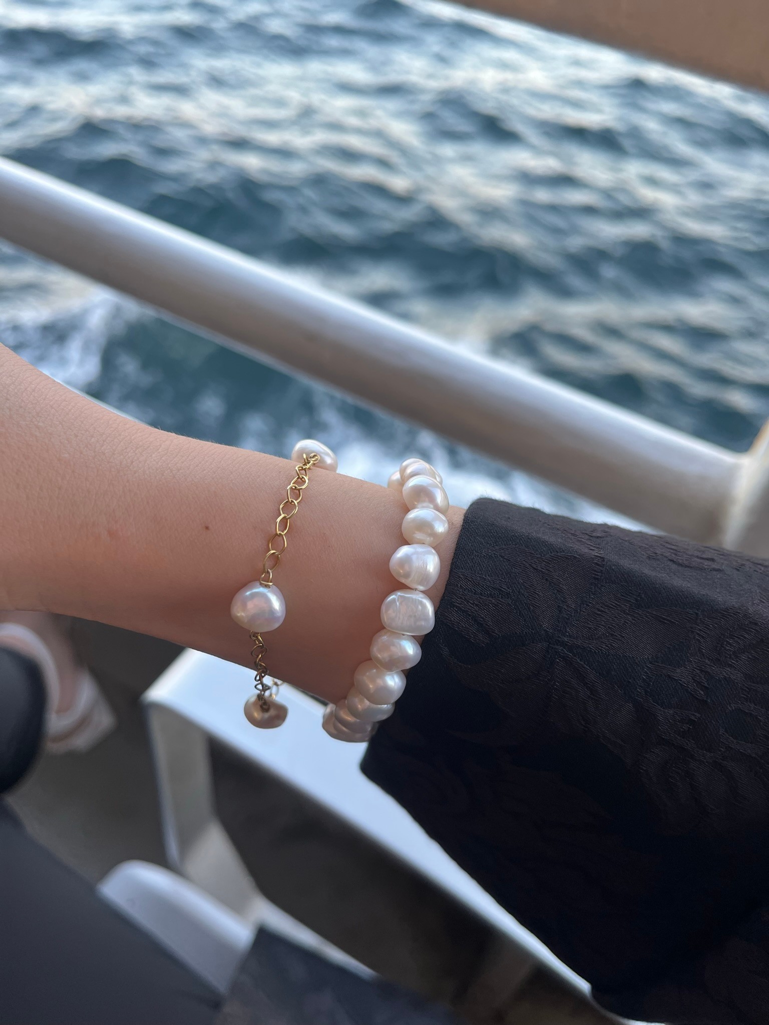 MELINA REAL PEARL SILVER BRACELET