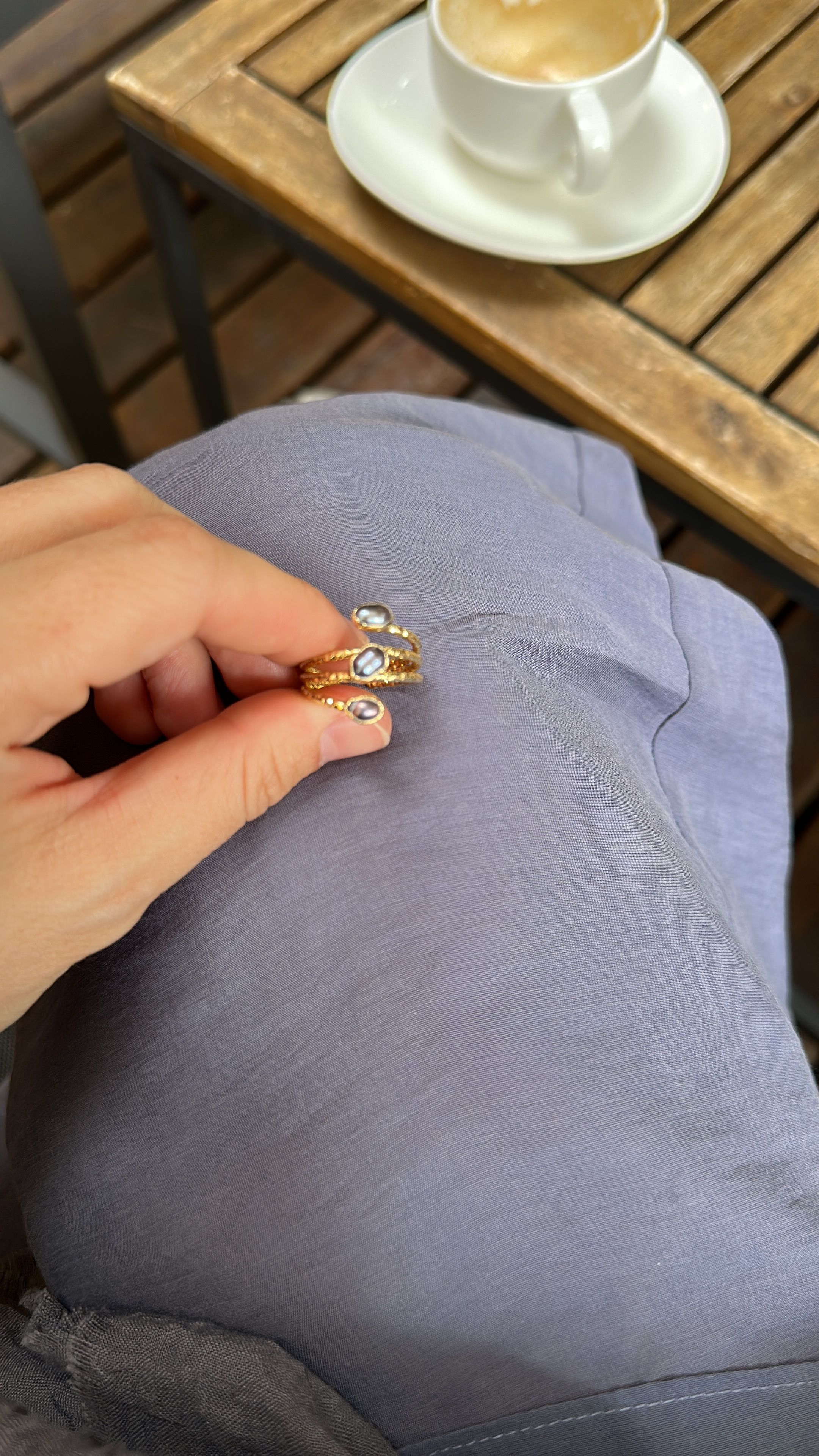 BLUE REAL PEARL YÜZÜK