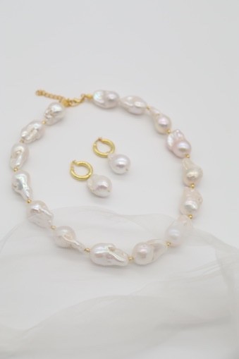 MARIA JEWELRY BAROQUE REAL PEARL SET OF 3