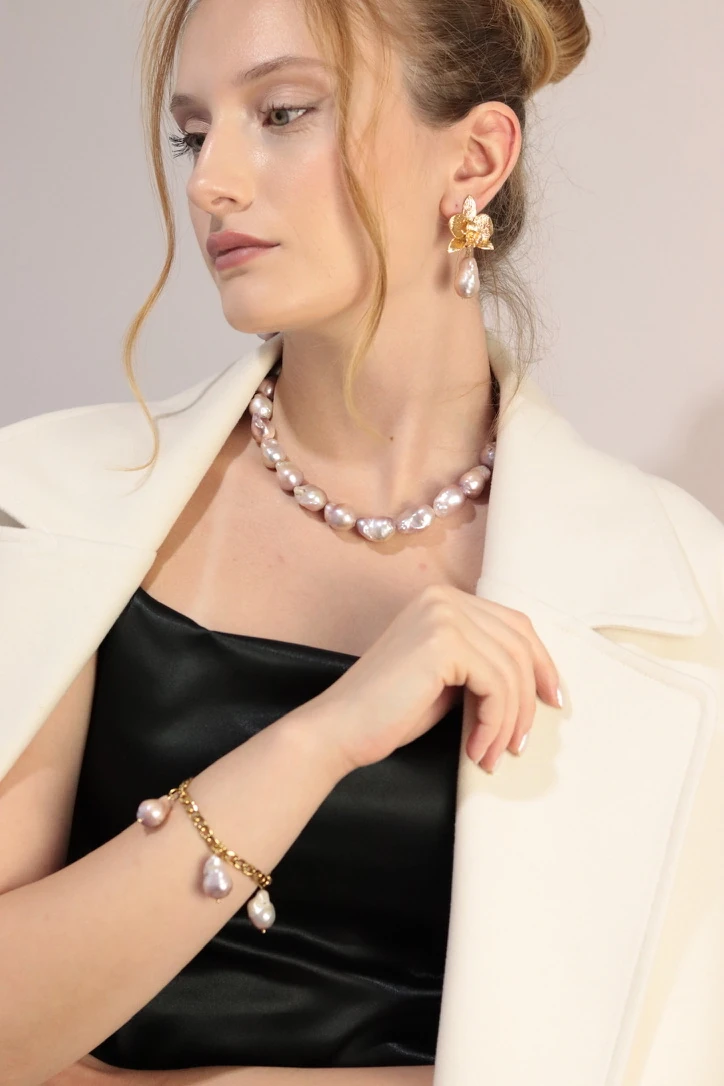 PEMBE BAROK GERÇEK İNCİ 2Lİ SET