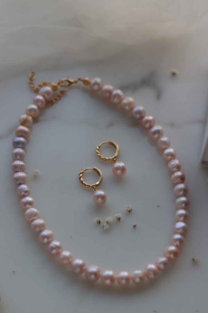 PİNK VİCTORİA REAL PEARL NECKLACE