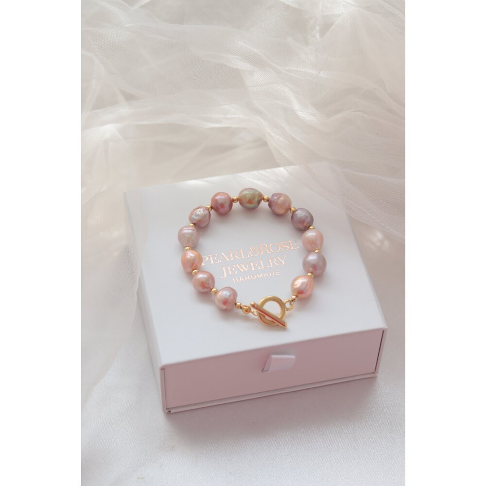 PINK BAROQUE NO:1 REAL PEARL BRACELET