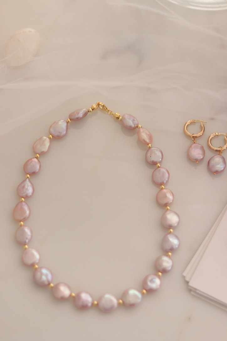 PINK BELLA PREMIUM REAL PEARL NECKLACE